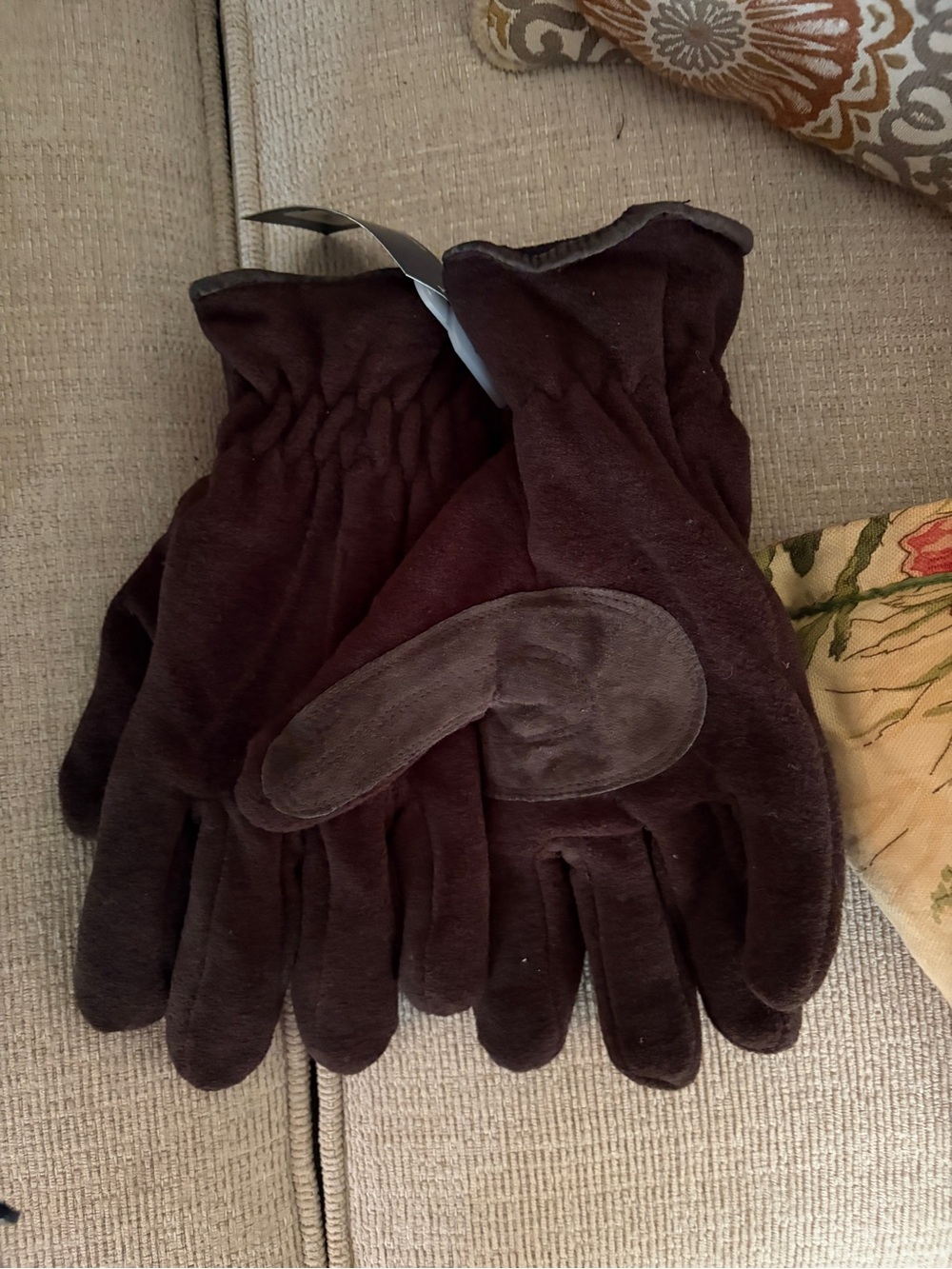XL brown fleece gloves - NWT